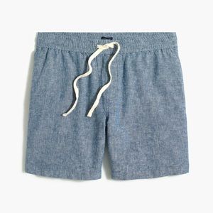 NWT J. Crew 7" linen-cotton drawstring short